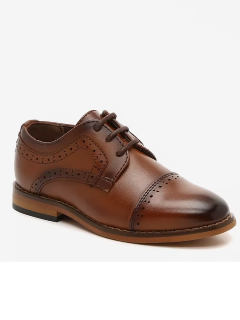 Stacy Adams Dickinson Cap Toe Oxford Loafers Leather Big Boys Kids Size 6 Cognac